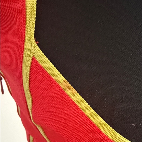 Herve Leger AUTHENTIC Red and NEON Yellow Bandage Dress - Picture 10 of 10